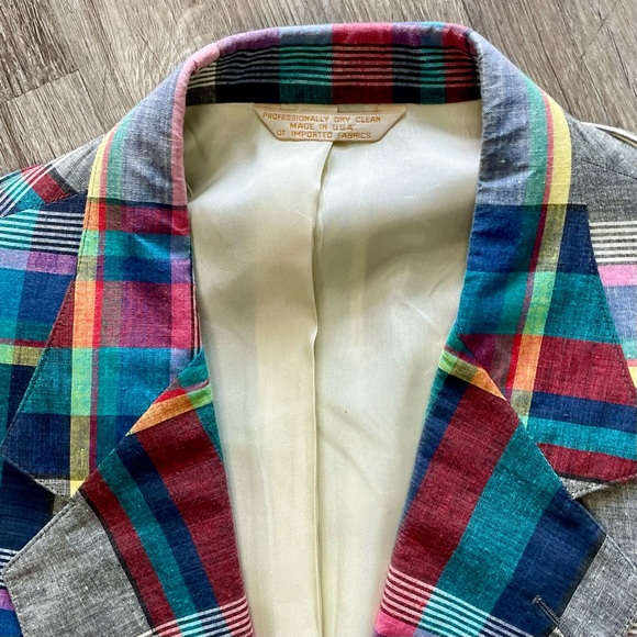 Vintage Tyson’s Menswear Inc. Colorful Plaid Two-Button Sports Coat Blazer 44L - Picture 8 of 16